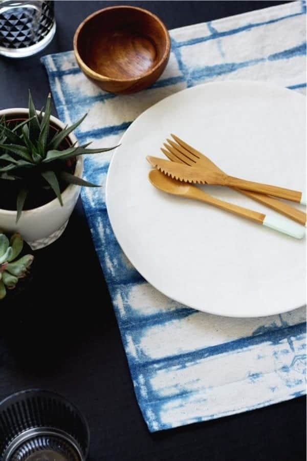 DIY Indigo Shibori Dyed Placemats