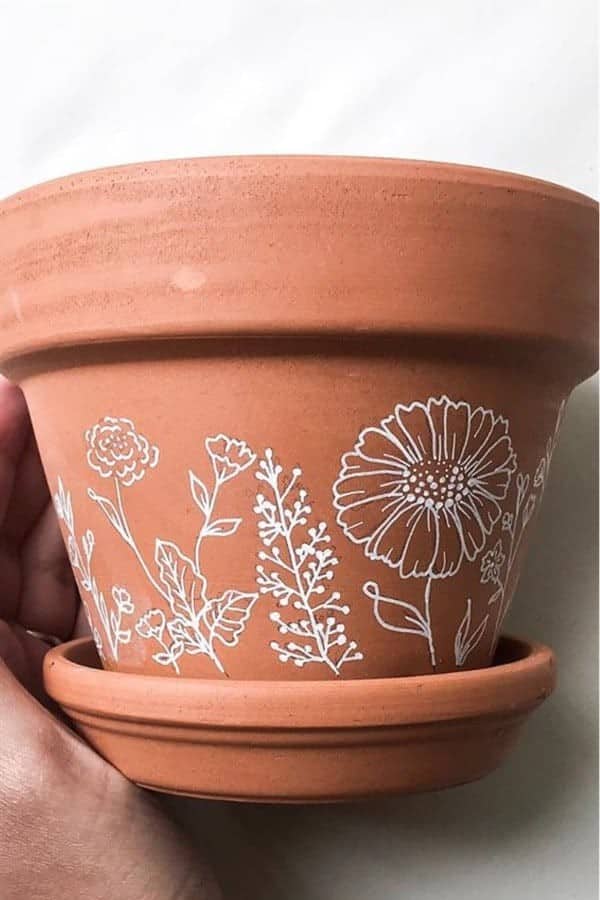 Minimalist Terracotta Painted Pot