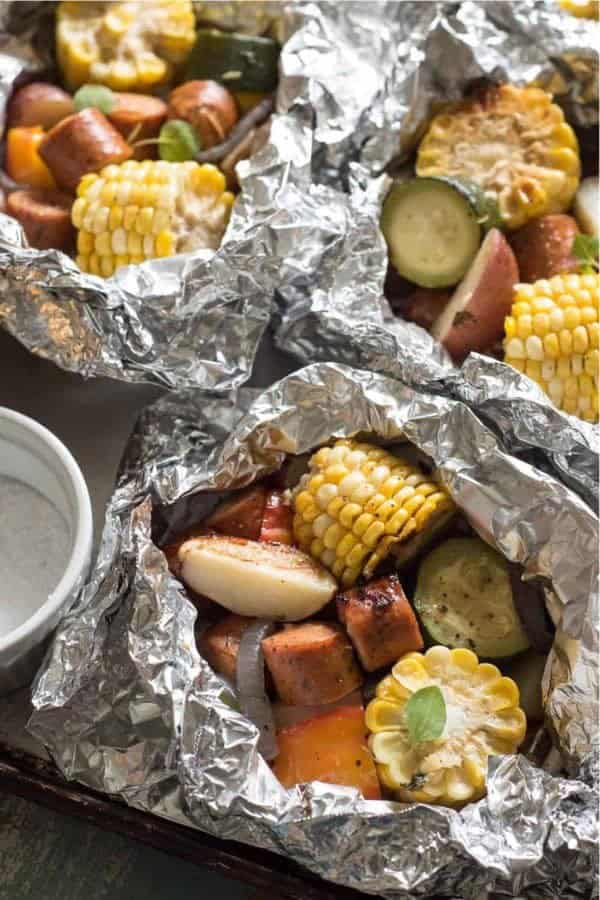 Grilled Sausage and Vegetable Foil Packets