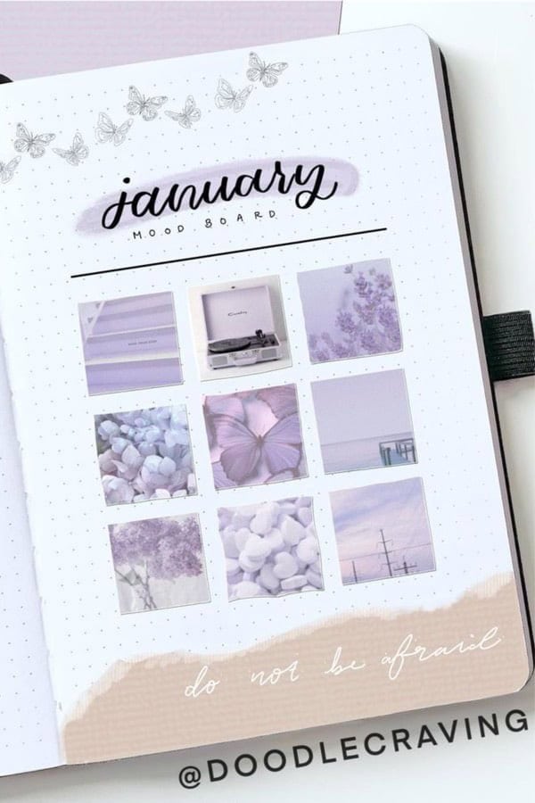 January Bullet Journal Mood Board