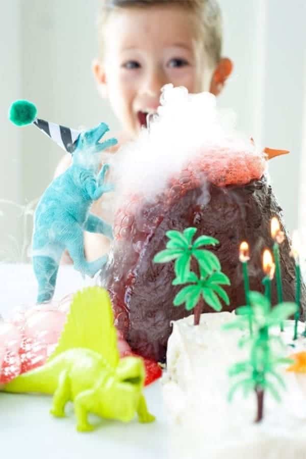 Dinosaur Cake With Exploding Lava