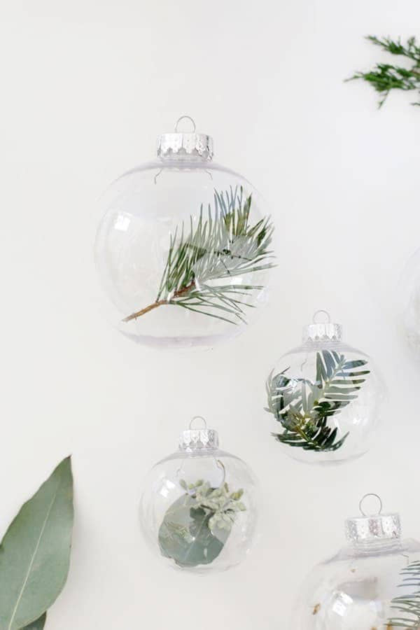 DIY Fresh Greenery Ornaments