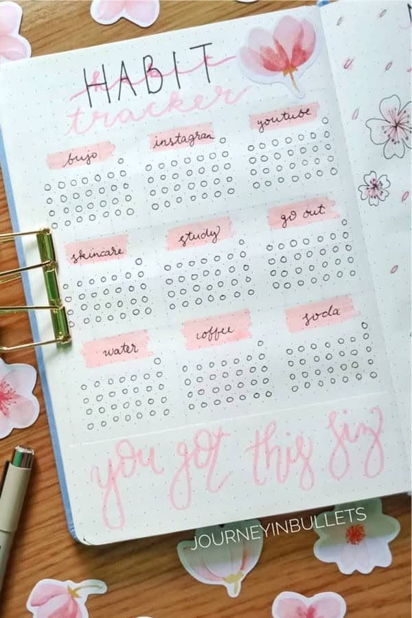 Pink Flower Habit Tracker