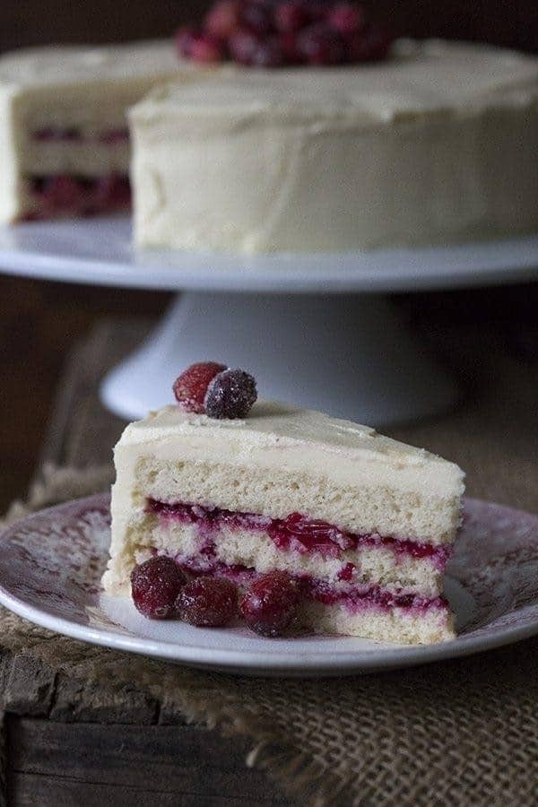 CRANBERRY WHITE CHOCOLATE LAYER CAKE