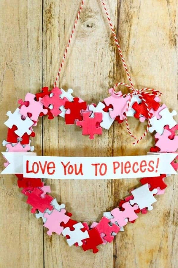 “LOVE YOU TO PIECES” DIY VALENTINE WREATH