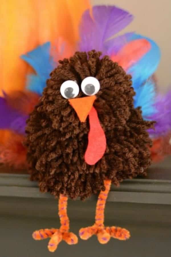 Turkey Pom Pom Thanksgiving Craft