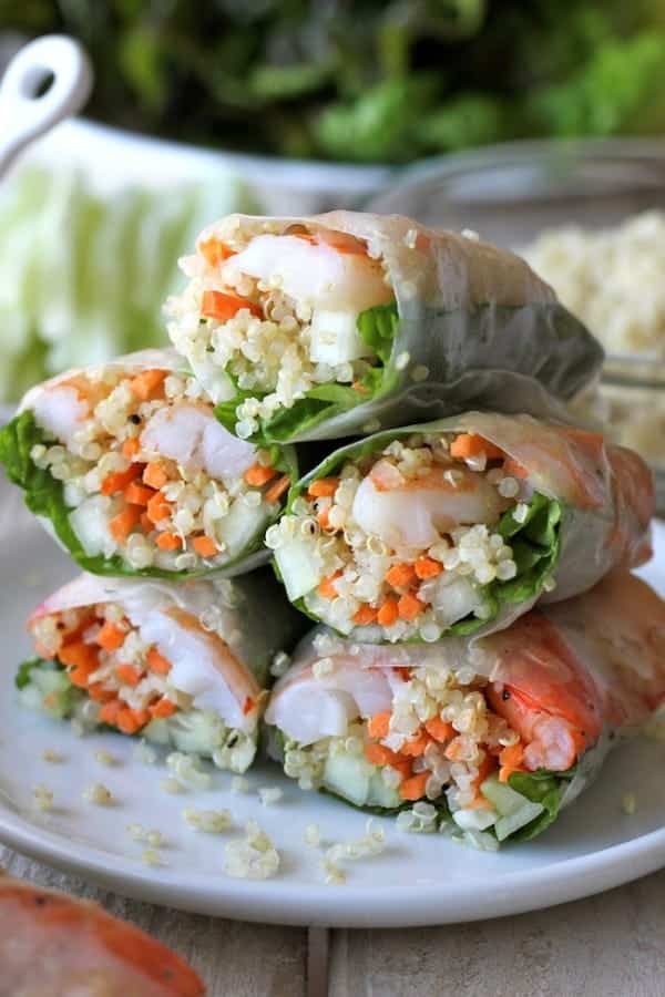 ROASTED SHRIMP QUINOA SPRING ROLLS