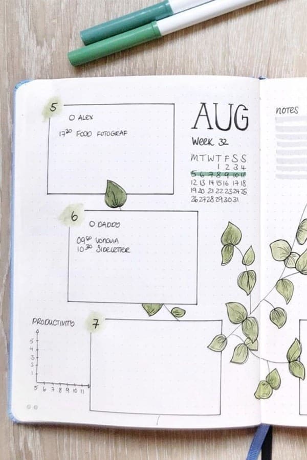 Summer Bujo Weekly Layout