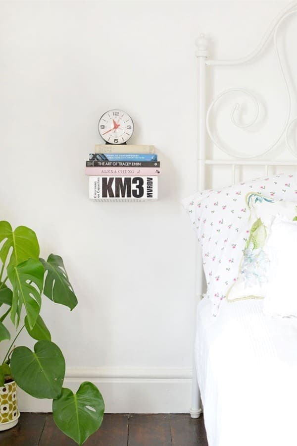 DIY Floating Book Bedside Shelf