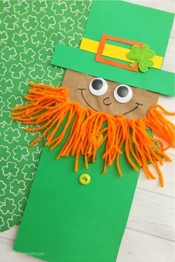 Leprechaun Paper Bag Puppet Kid Craft