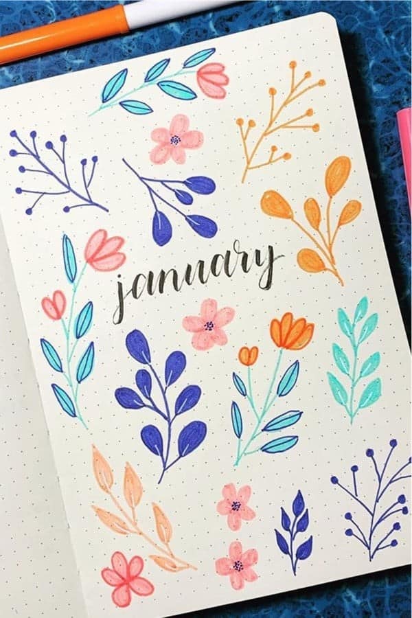 January Floral Cover Spread