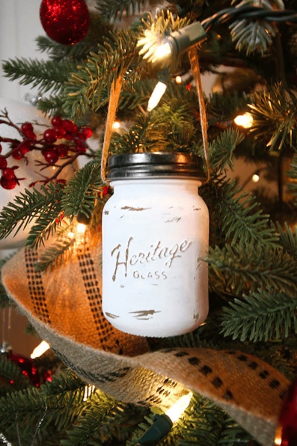 Mini Mason Jar Christmas Ornaments