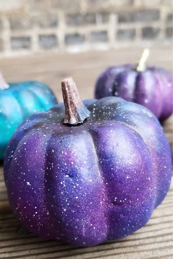 Galaxy Themed Painted Pumpkin