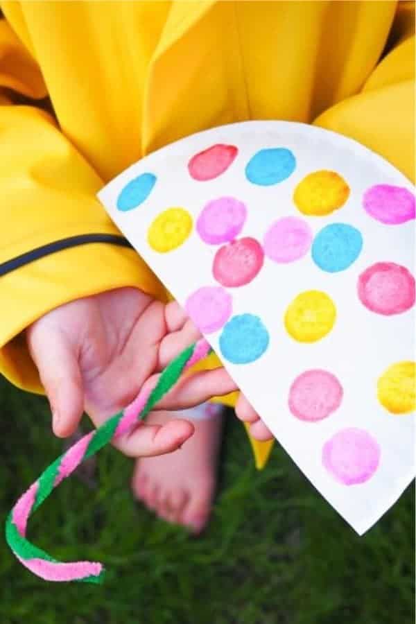 Rainy Day Paper Plate Umbrella Craft