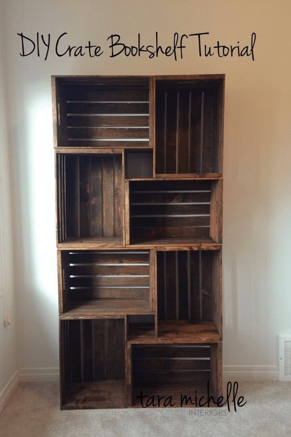 DIY Crate Bookshelf