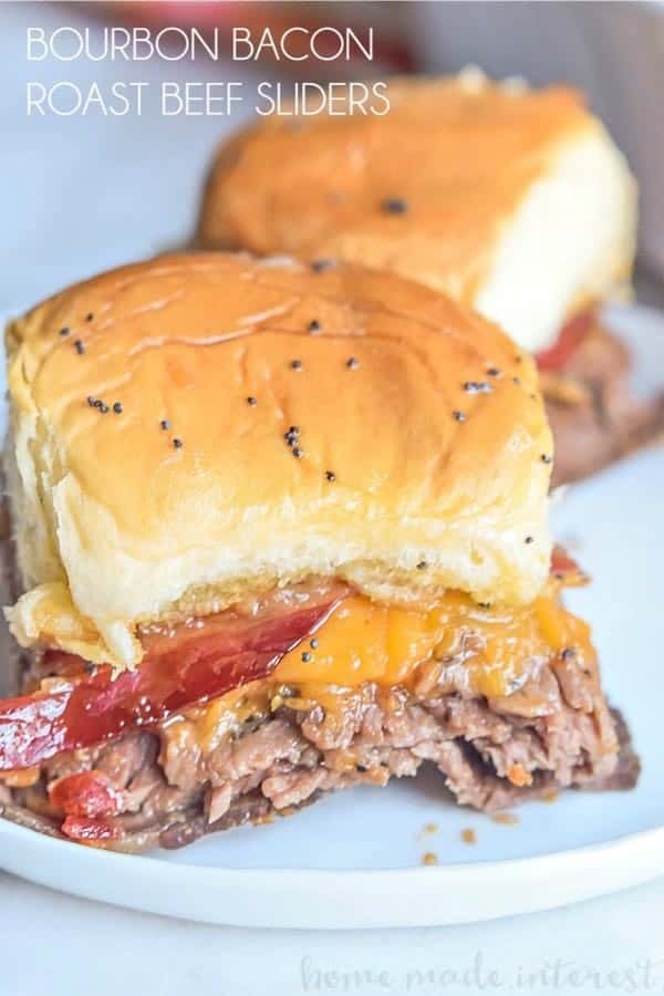 Bourbon Bacon Roast Beef Sliders