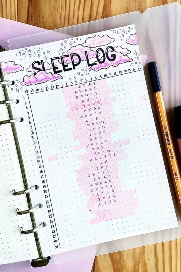 Cute Sleep Log