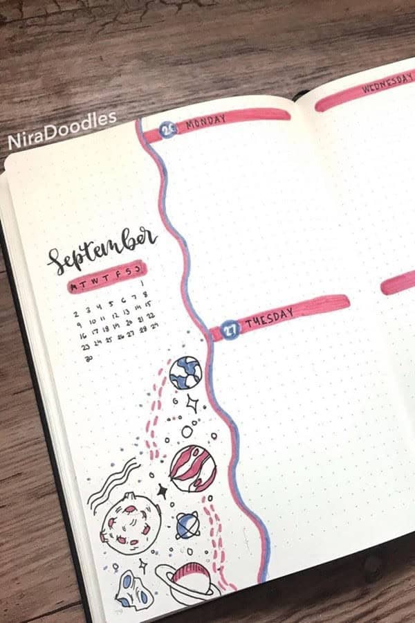 September Weekly With Space Theme