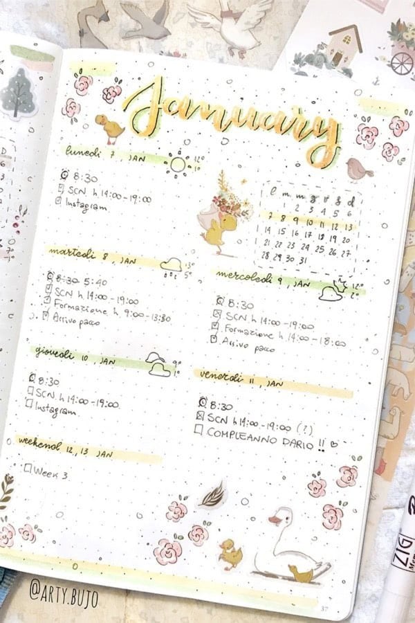 January Weekly Spread