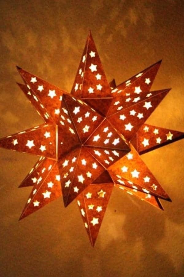 DIY FAUX METAL STAR LANTERN