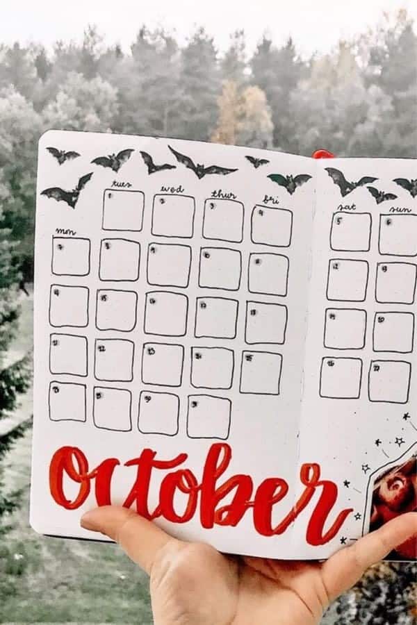 Bat Theme Monthly Layout