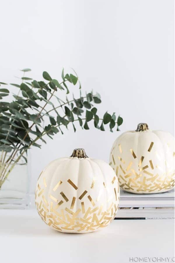 DIY Gold Confetti Pumpkins