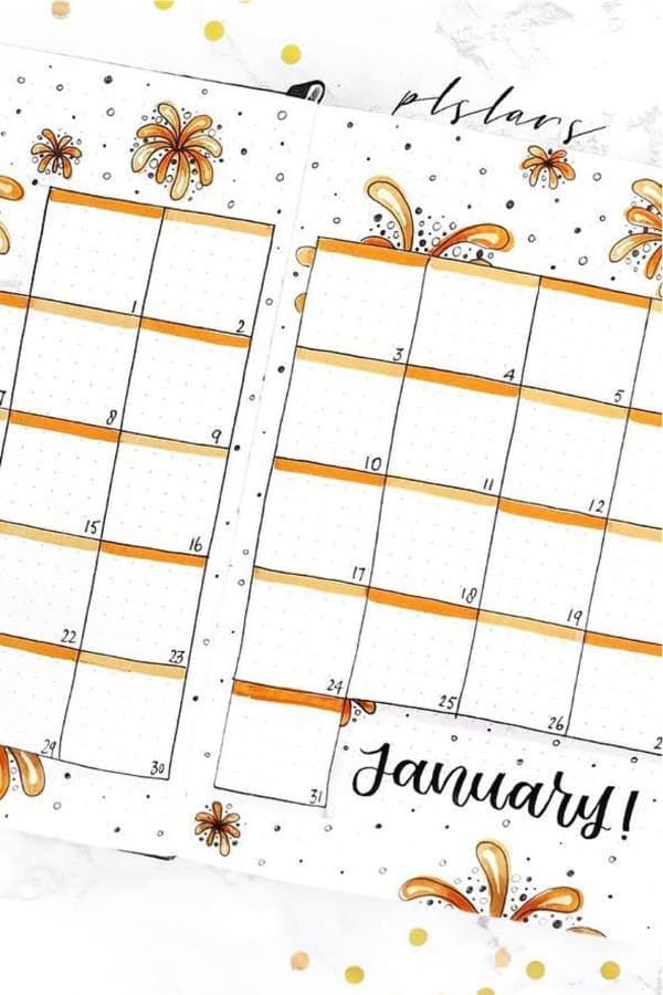 Orange Monthly Spread