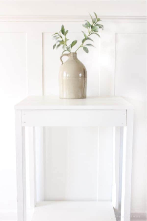 DIY White Wooden Side Table