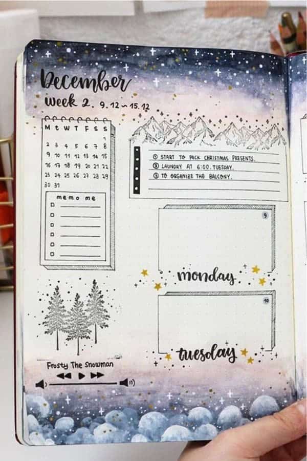 Winter Snow Weekly Layout