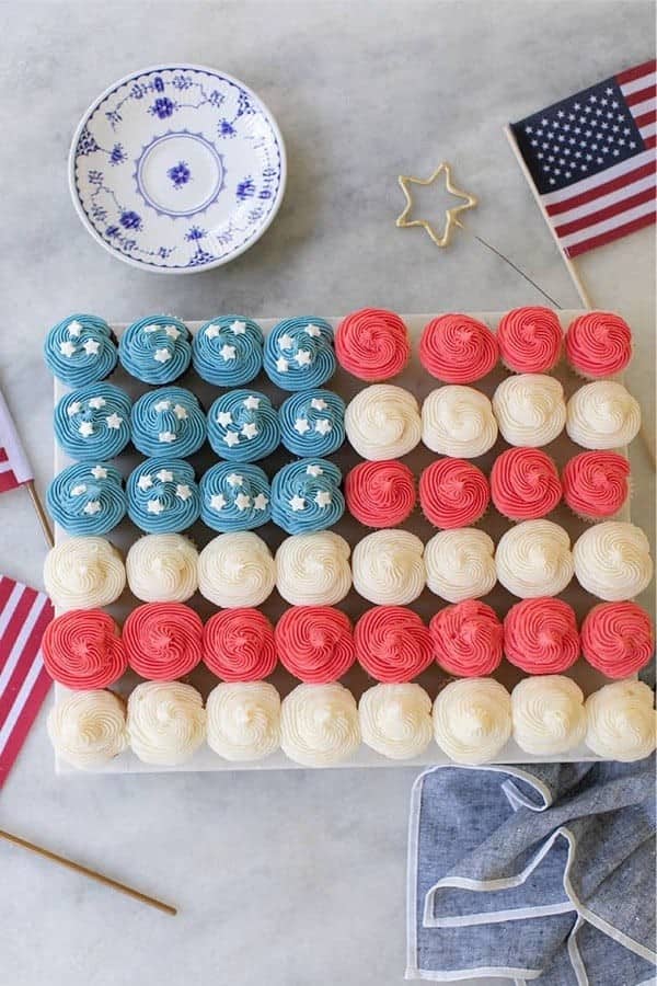 American Flag Cupcake Cake