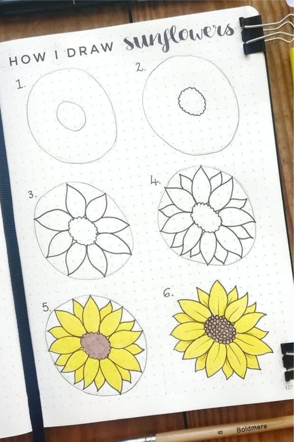 Simple Sunflower Doodle Tutorial