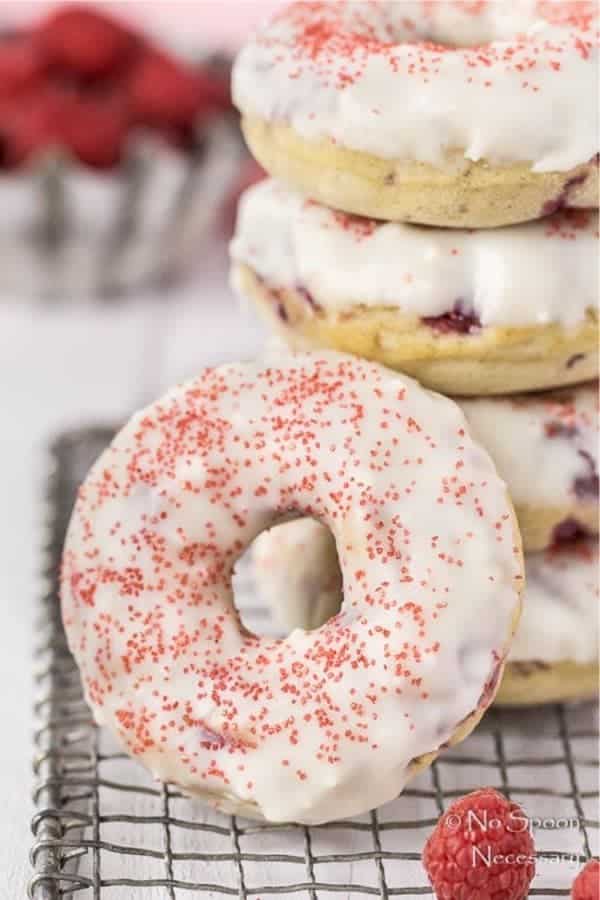 Raspberry Vanilla Baked Donuts