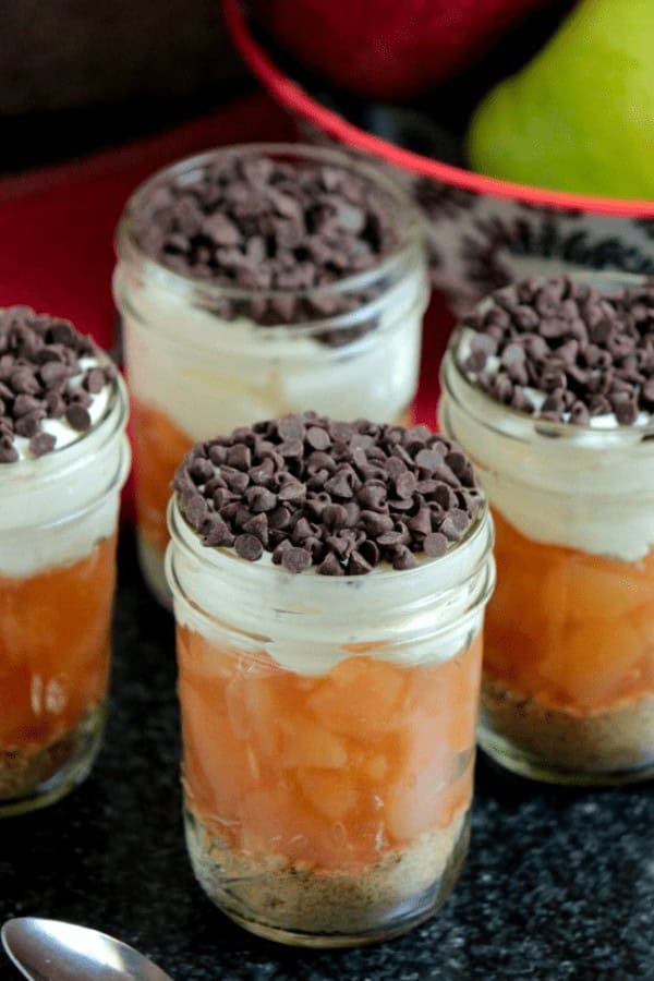 Chocolate Chip Apple Pie Cheesecake Parfaits