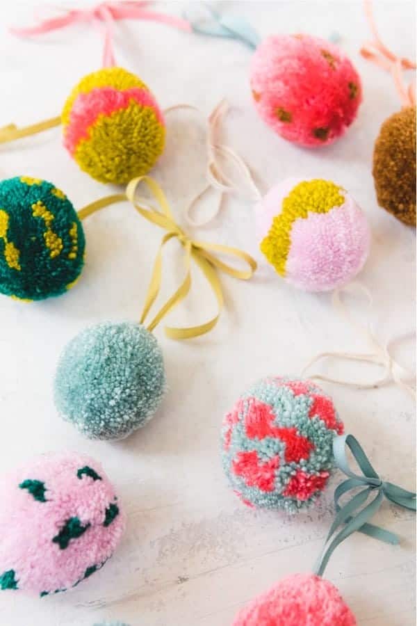 DIY Pom Pom Easter Egg Tree