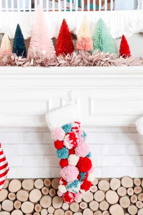 DIY Pom Pom Christmas Stocking