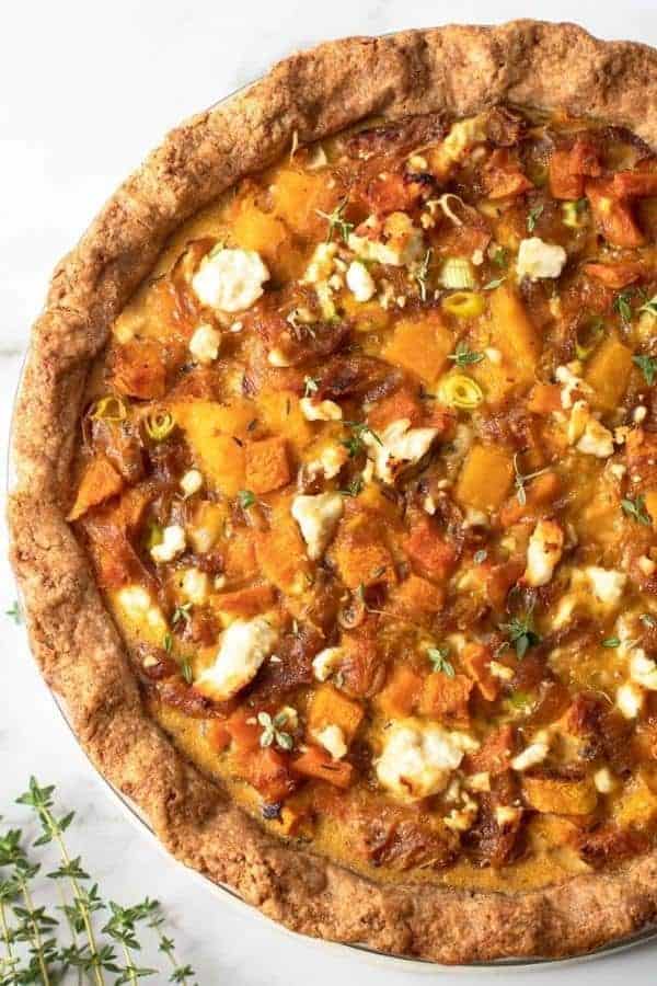 BUTTER SQUASH CARAMELIZED ONION & FETA PIE