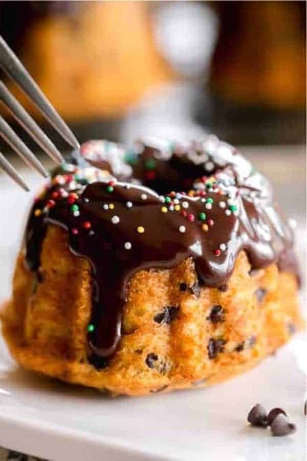 Chocolate Chip Mini Bundt Cakes