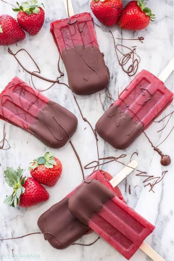 Strawberry Red Wine Popsicles