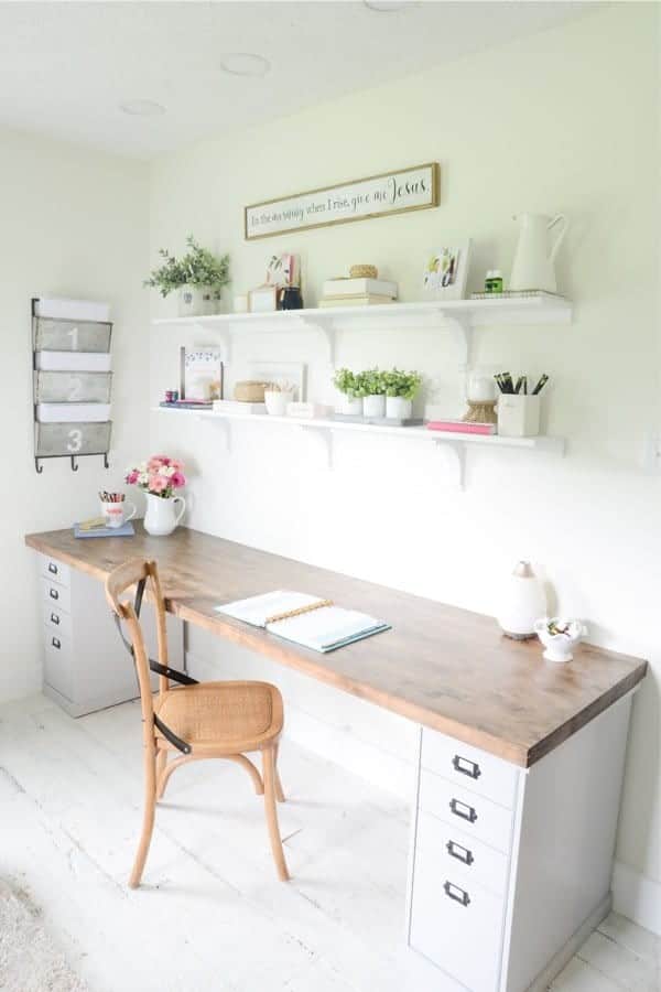 DIY Butcher Block Desk Home Office