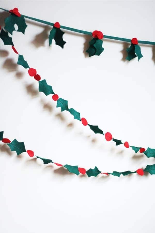 Handmade Holly Xmas Garland