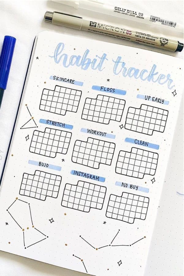 Blue Pastel Winter Tracker