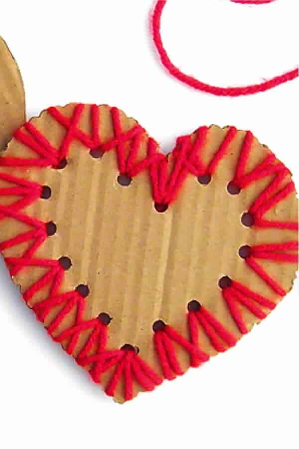 Cardboard Lacing Hearts