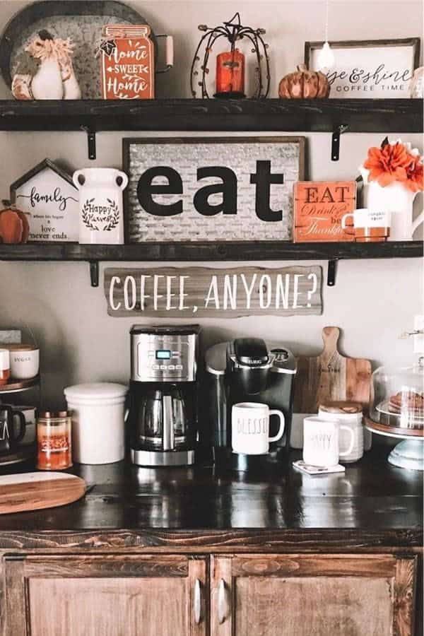 Coffee Bar With Fall Decor