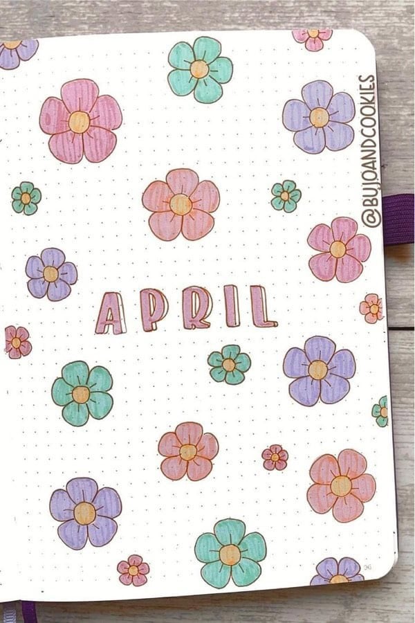 Flower Doodle Monthly Cover Page