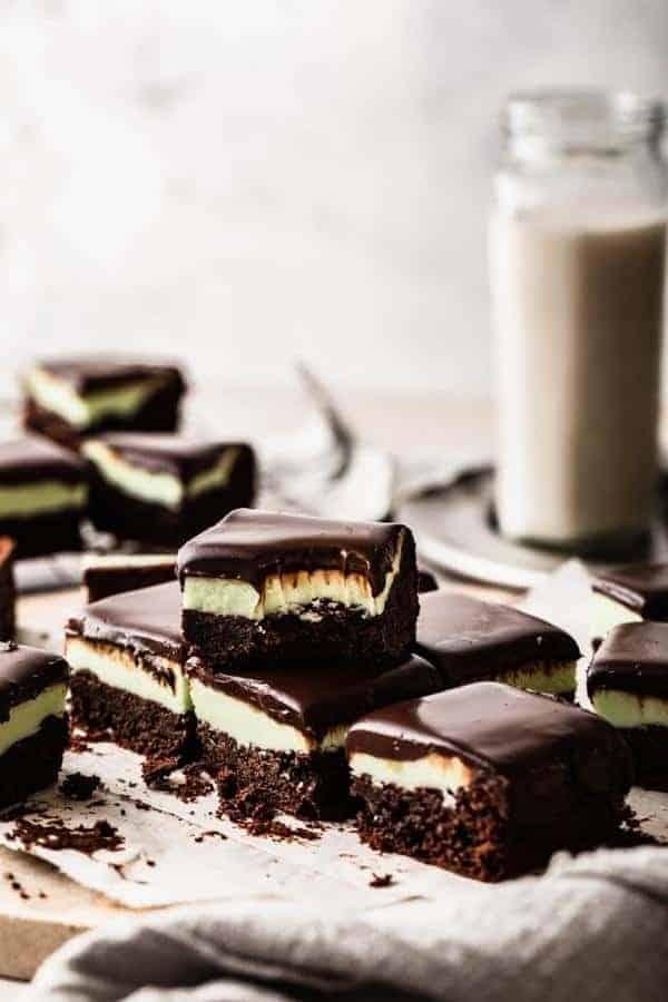 VEGAN IRISH CREAM GRASSHOPPER BROWNIES