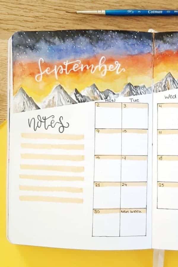 Mountain Theme Monthly layout