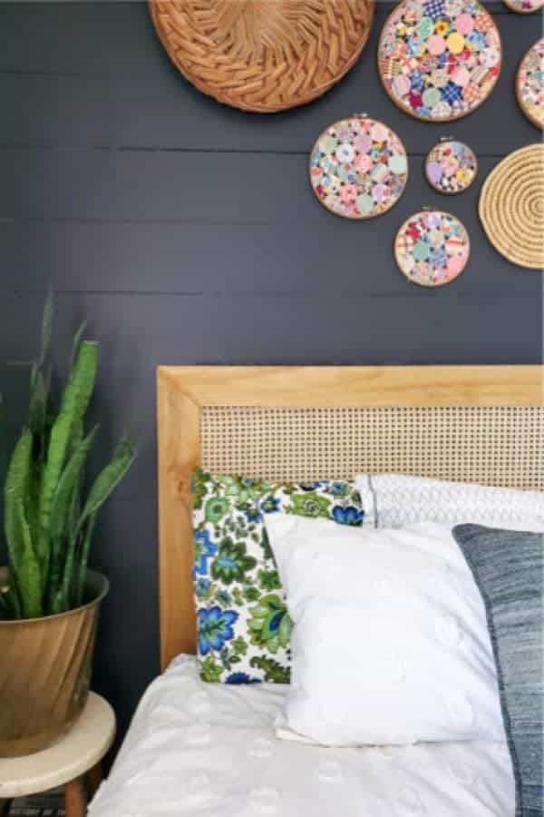 DIY Modern Headboard with Caning