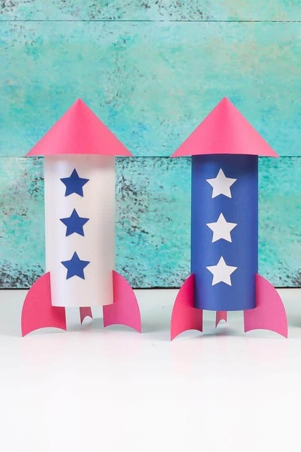 Decorative 4th of July Paper Rockets