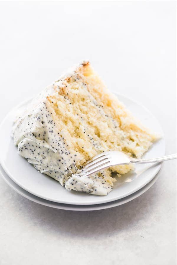 Lemon Layer Cake with Lemon Poppy Seed Frosting