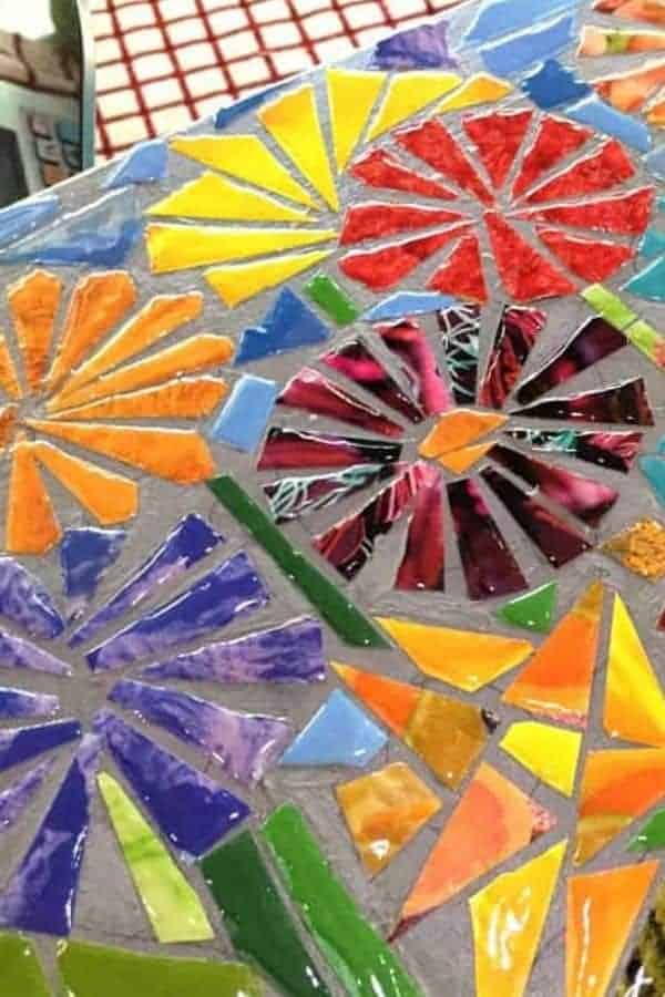 GEOMETRIC MOSAIC WALL ART FROM MAGAZINE CUTOUTS